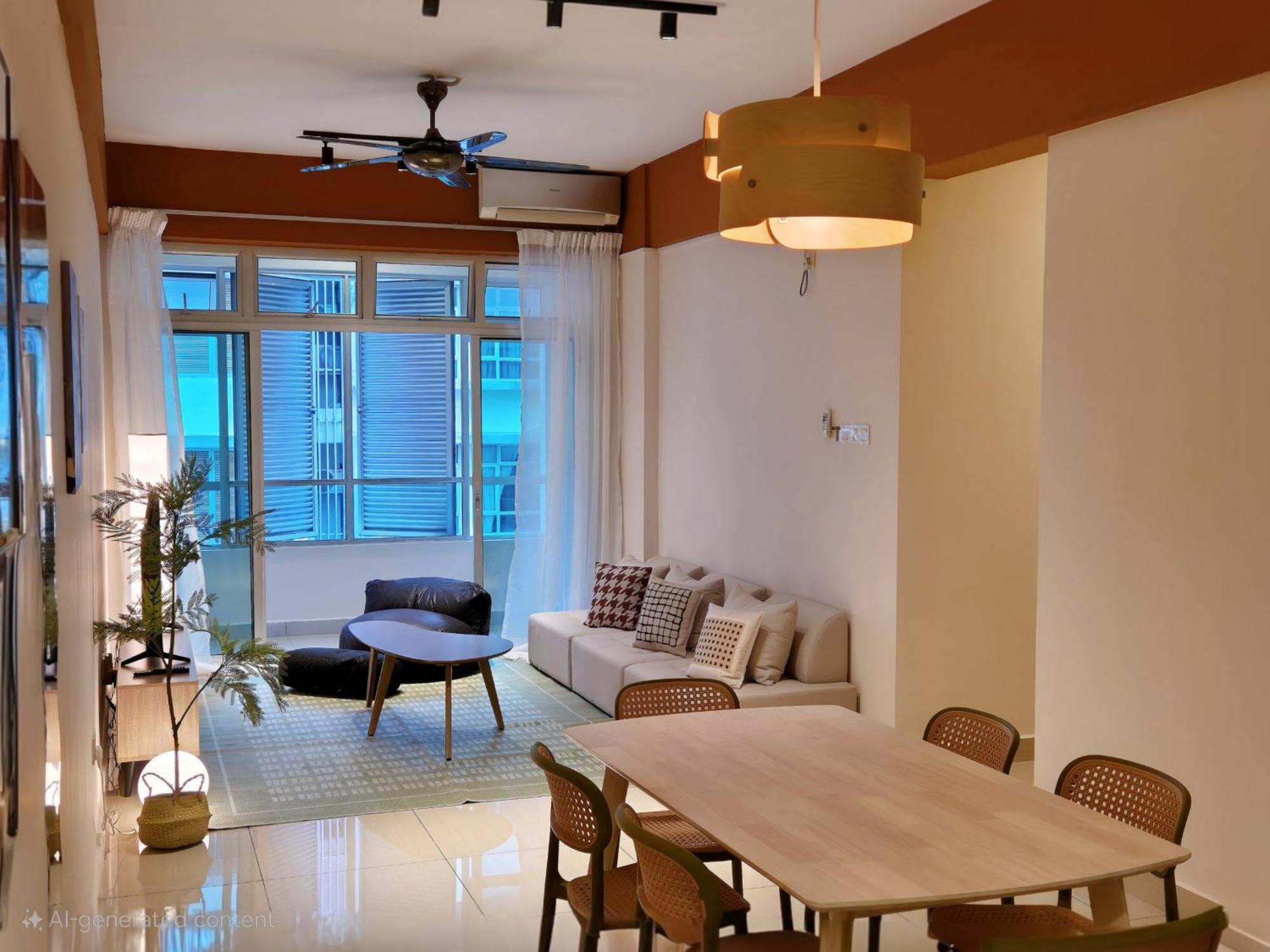 Walking Distance To Mount Austin - 6 Pax Newly Renovated Apartemen *